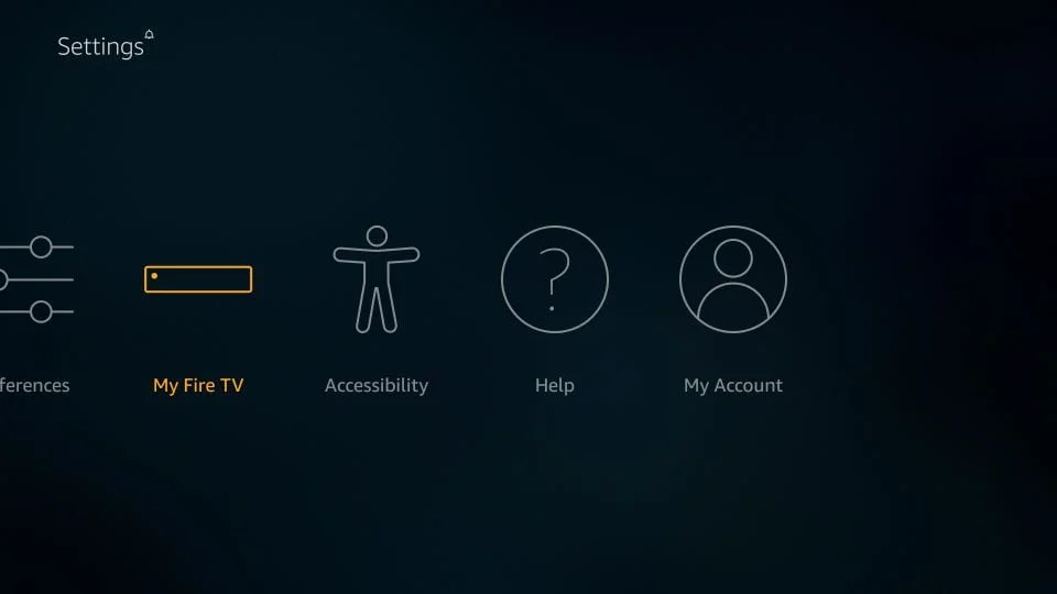 Paso de configuración en Fire TV: Seleccionar 'Mi Fire TV'