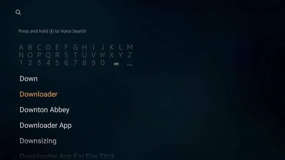 Paso 2 de instalación en Fire TV: Descargar la aplicación 'Downloader'